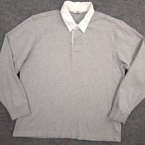 AYR The Go Team Rugby Shirt Mens XL Gray Heather Peruvian Cotton Long Sleeve